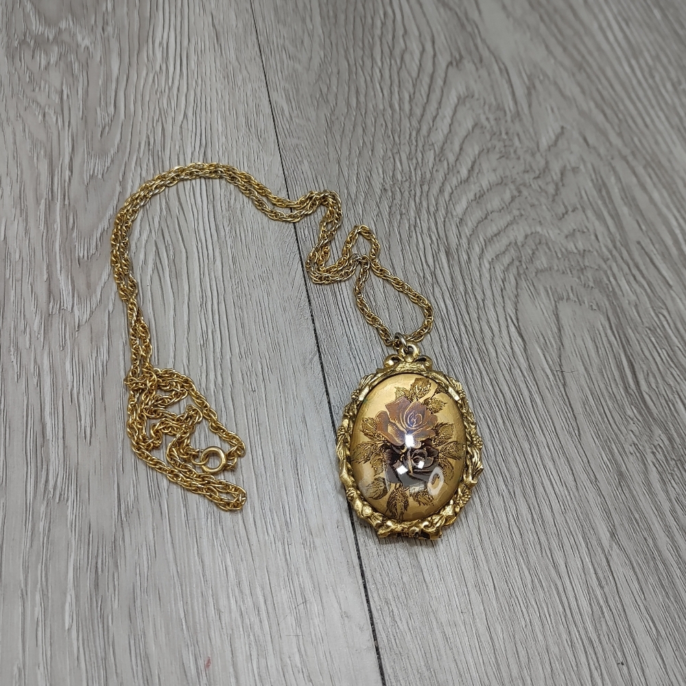 Max Factor Victorian Rose Solid Perfume Locket Ne… - image 7